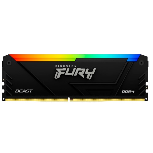 MEMORIA KINGSTON FURY BEAST RGB BLACK, 16GB, DDR4, 3600 MHZ, PC4-28800 | 3.6GHZ