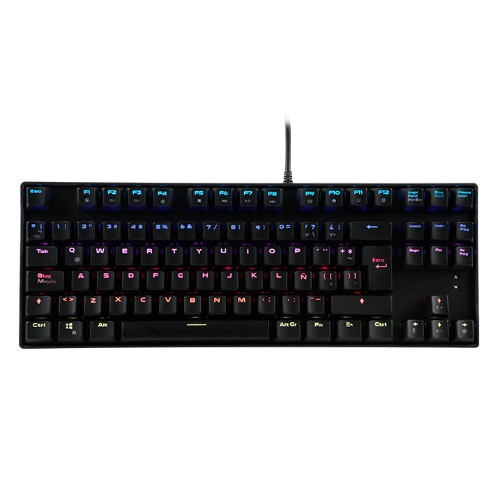TECLADO GAMER TEROS TE-4153, MEC&Aacute;NICO, MULTIMEDIA, ILUMINACI&Oacute;N RGB, TKL, USB