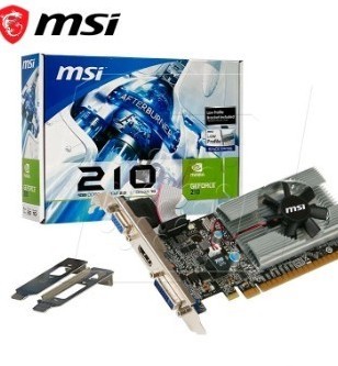 TARJETA DE VIDEO MSI NVIDIA GEFORCE 210, 1GB DDR3 64-BIT, HDMI/DVI/VGA | N210