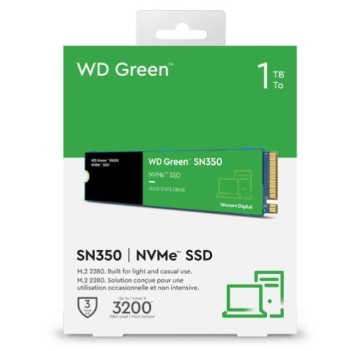 DISCO SOLIDO WESTERN DIGITAL SN350 1TB GREEN NVME | SSD