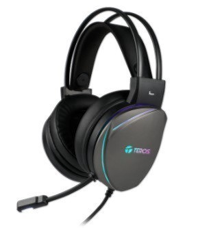 AURICULARES GAMING TEROS TE-8170N ESTEREO 7.1, MICR&Oacute;FONO, CONECTOR USB, NEGRO, RGB