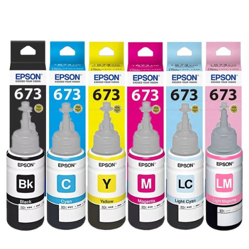 TINTA EPSON MOD. 673  L800 / L805, NEG , AMA, CYN, MAG, MAG CLA, CYAN CLA